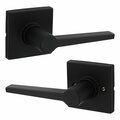 Safelock Daylon Lever with Square Rose Passage Lock with RCAL Latch and RCS Strike Matte Black Finish SL1000DALSQT-514